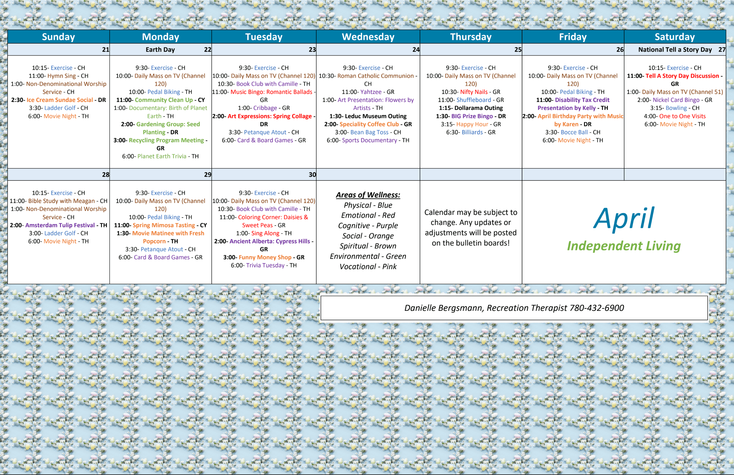 Rutherford Heights April 21-30 2024 IL event calendar